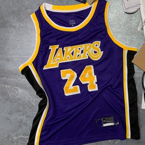 24 Team Jerseys Embodied Purple Orange Striped Basketball Jersey Quick Dry