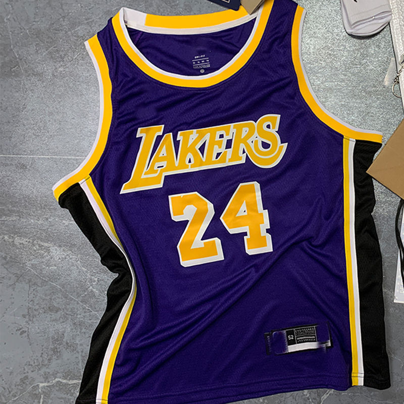 24 Team Jerseys Embodied Purple Orange Striped Basketball Jersey Quick Dry